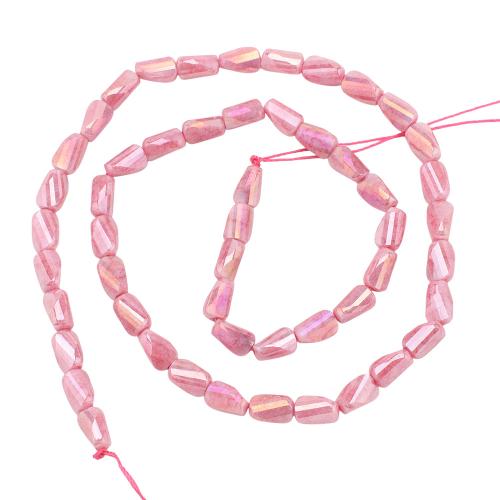 Glass Jewelry Beads, Geometrical Pattern, DIY & twist, more colors for choice, 4x7mm, Sold Per Approx 35 cm Strand