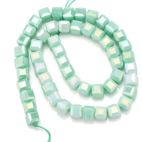 Glass Jewelry Beads, Square, DIY, more colors for choice, 8mm, Approx 50PCs/Strand, Sold By Strand