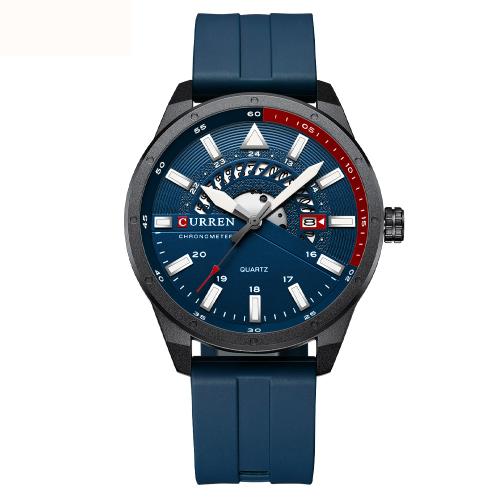 Wristwatch For Men, Silicone, with Glass, plated, Life water resistant & Adjustable & with single calendar & for man, more colors for choice, Length:Approx 25 cm, Sold By PC