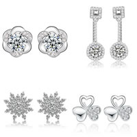 Cubic Zirconia Micro Pave Sterling Silver Earring